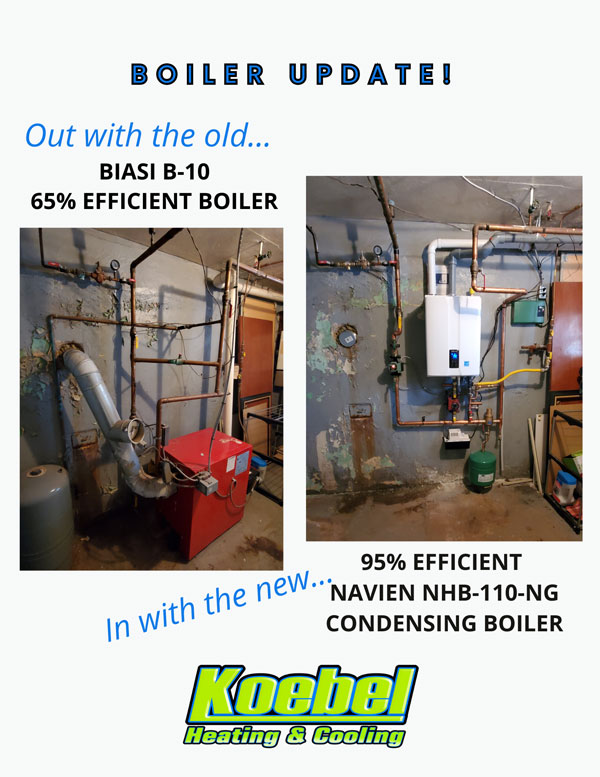 Boiler Update - 95% Efficient Navien NHB-110-NG Condensing Boiler