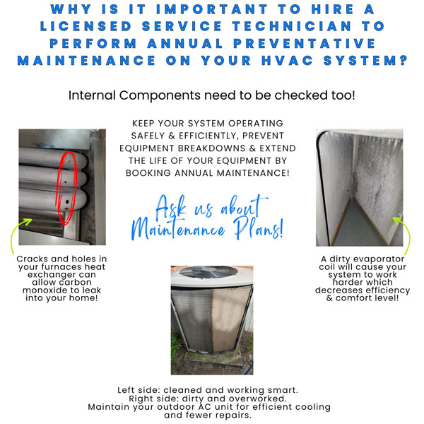 Why is it Important to Hire a Licensed Service Technician to Perform Annual Preventative Maintenance on Your HVAC System?