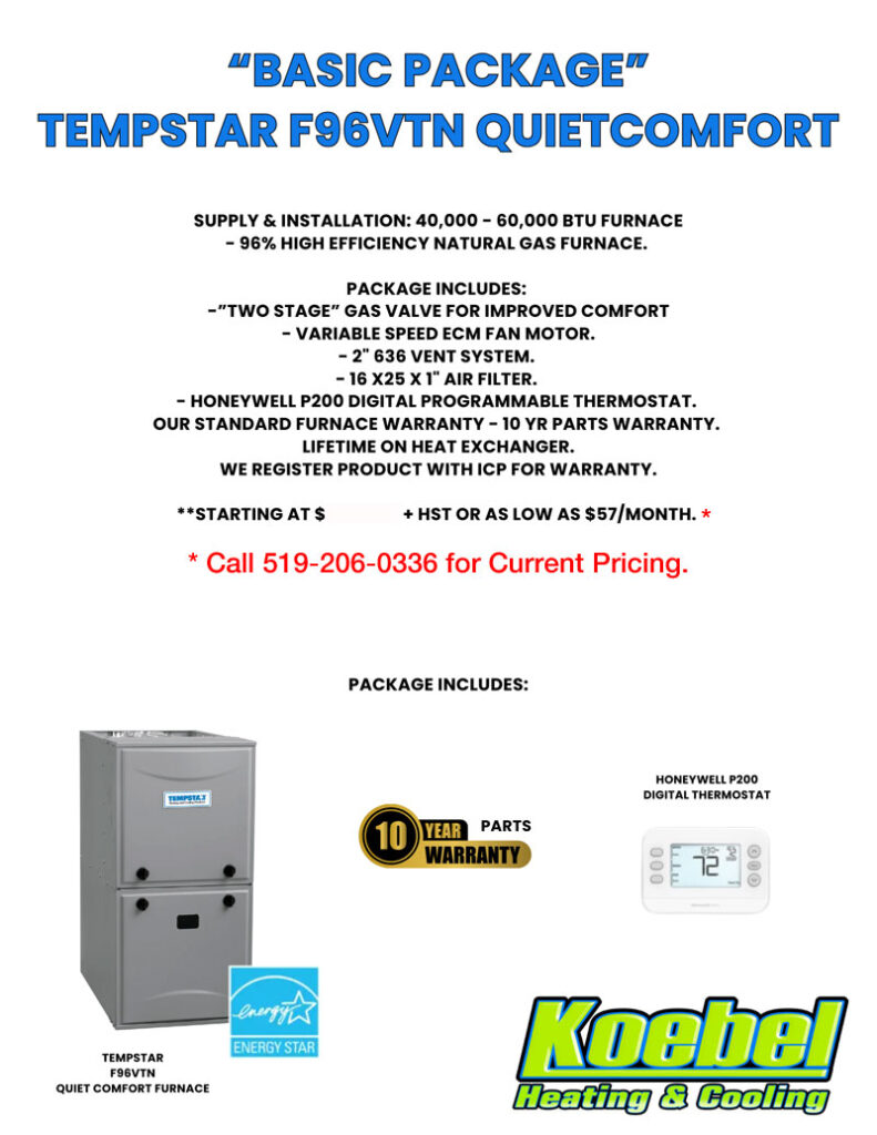 Basic Package - F96VTN Quiet Comfort Furnace